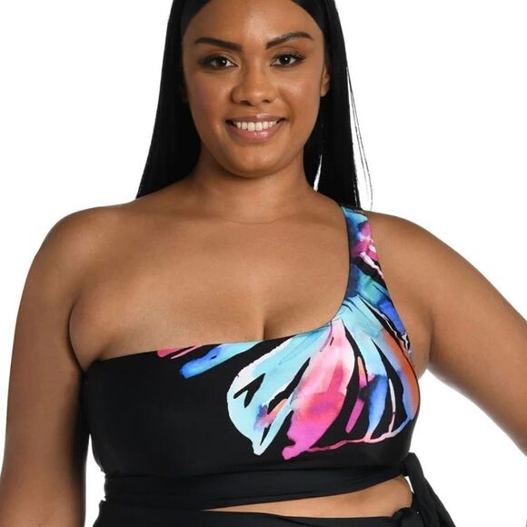 La Blanca Women's Plus Size 22W Prism Palm Bandeau Bikini Top - Picture 1 of 10